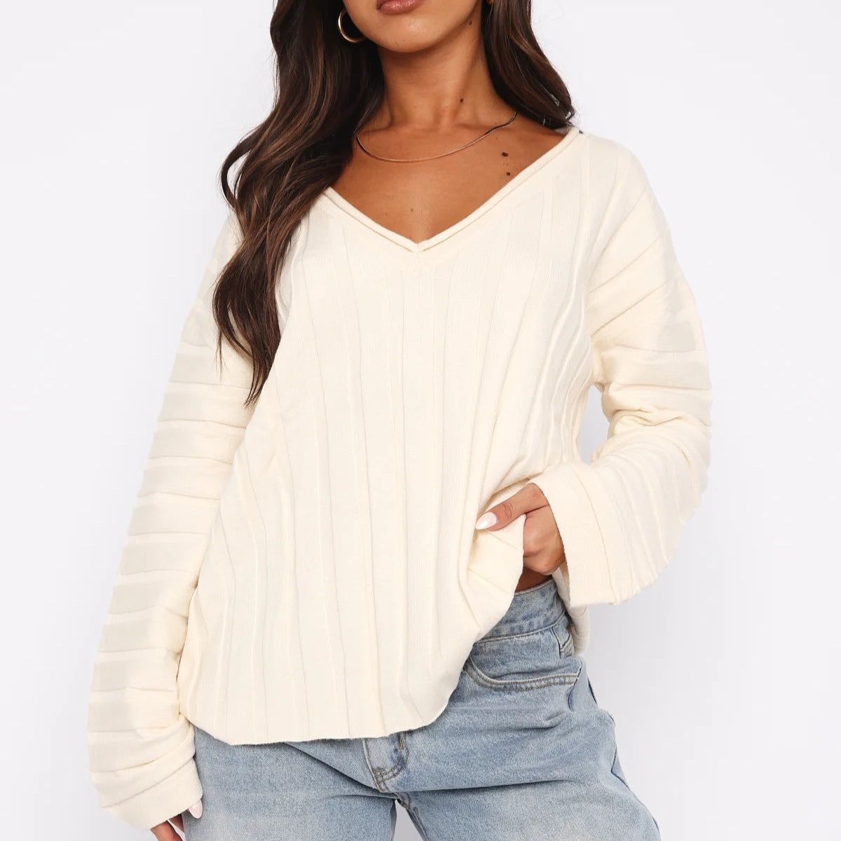 Noëlle™ – Comfortabele Pullover met Vrouwelijke V-hals