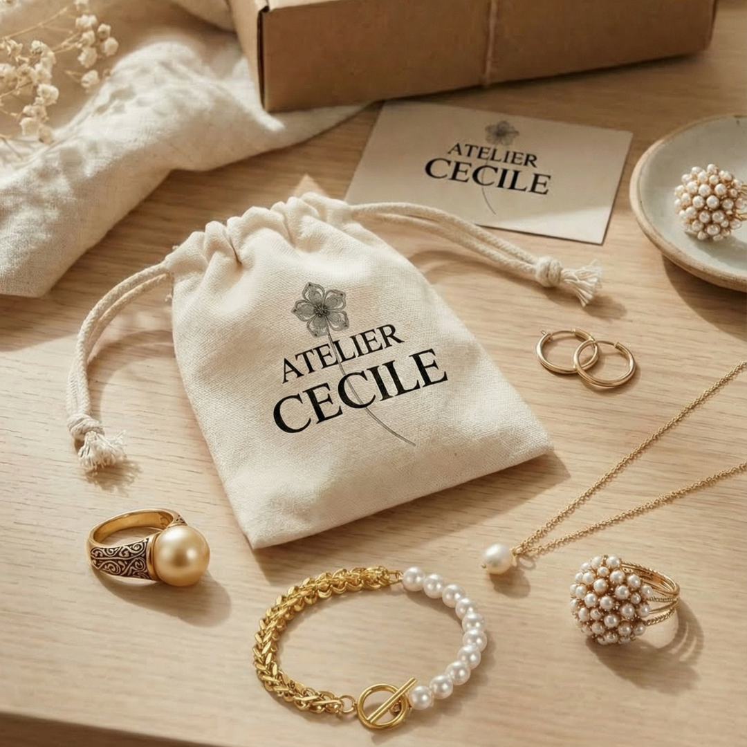 Bague en argent avec perles d'eau douce classiques