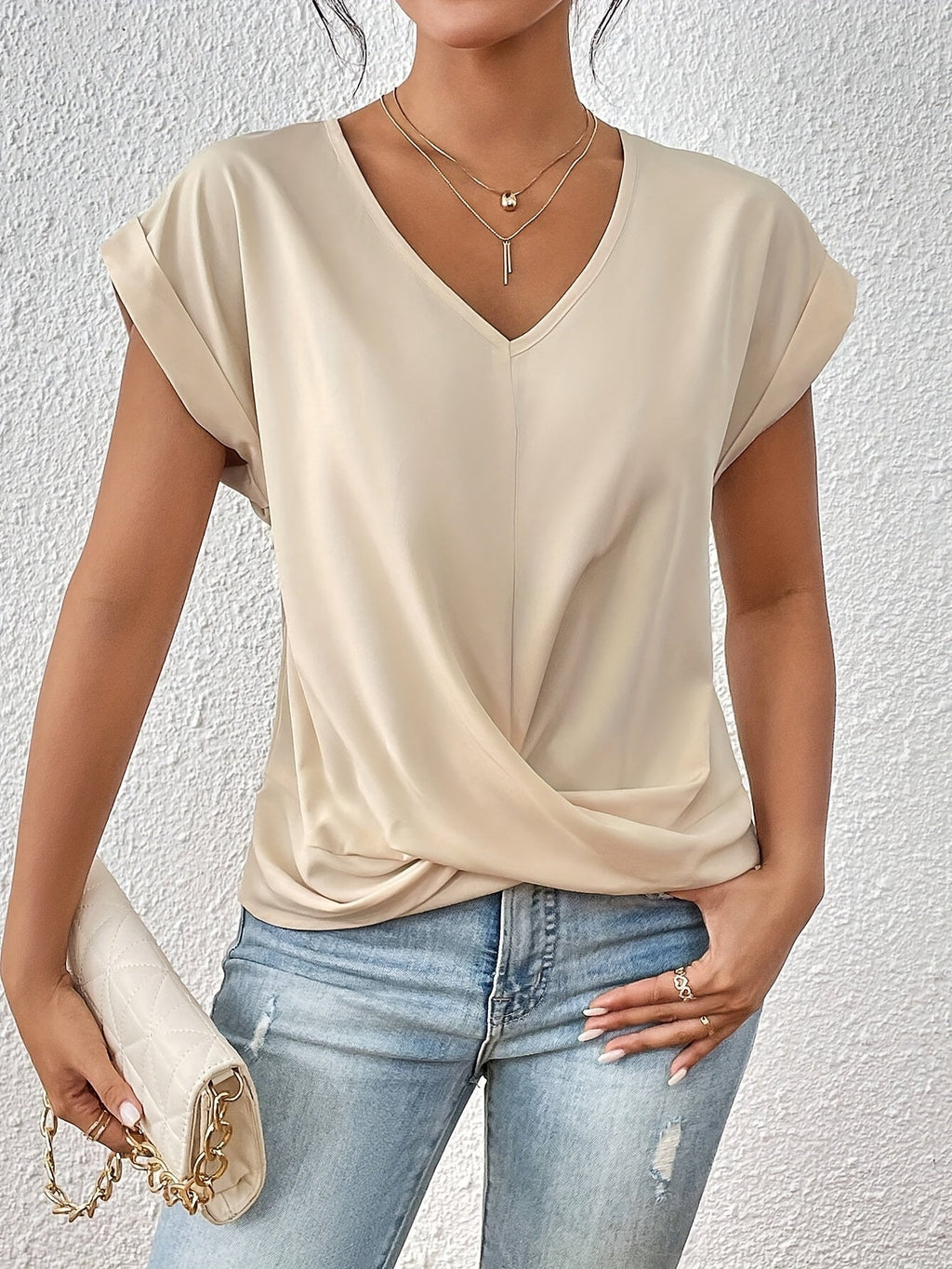 Mila™ - Casual T-shirt met Sweetheart Halslijn