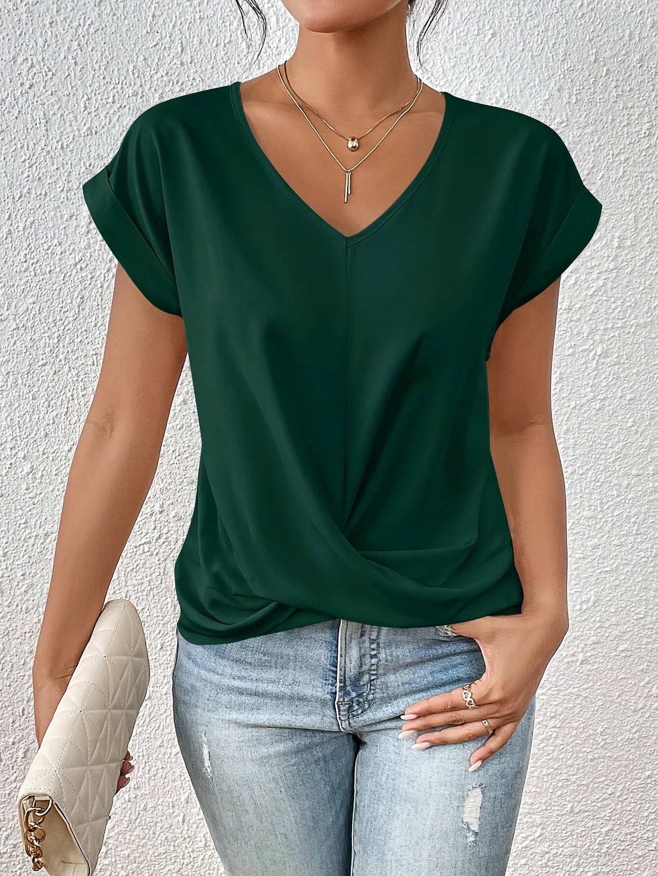 Mila™ - Casual T-shirt met Sweetheart Halslijn