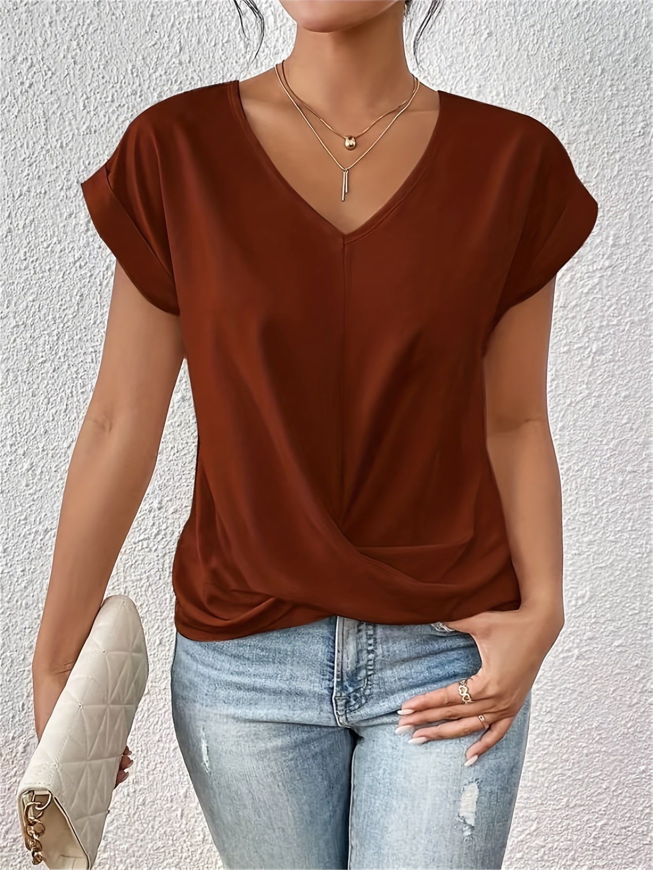 Mila™ - Casual T-shirt met Sweetheart Halslijn