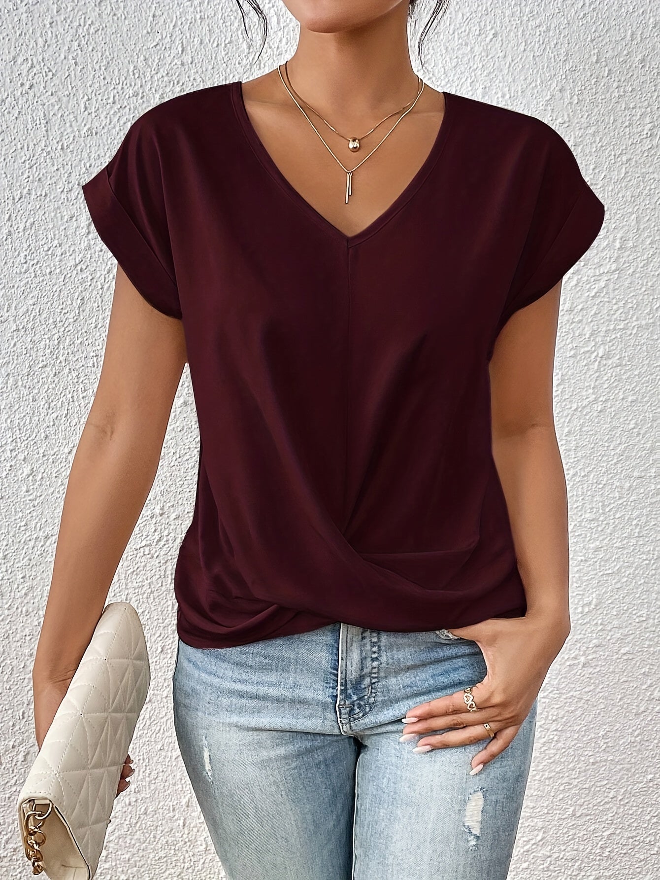 Mila™ - Casual T-shirt met Sweetheart Halslijn