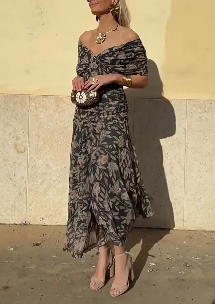 Natalia™ | Sukienka damska z dekoltem w serek odsłaniająca ramiona