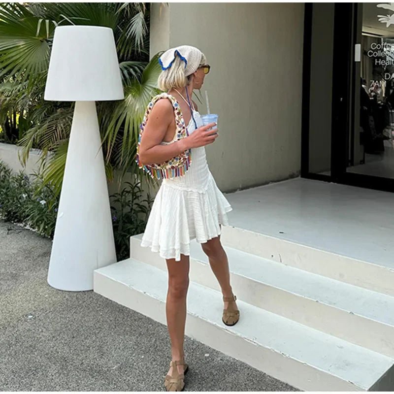  Maria™ | Modna sukienka bez rękawów z wiązaniem na szyi