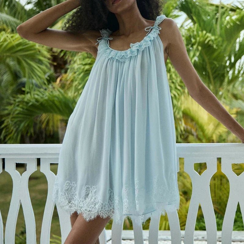 Lidia™ | Koronkowa koszulka nocna bez rękawów w stylu wiktoriańskim