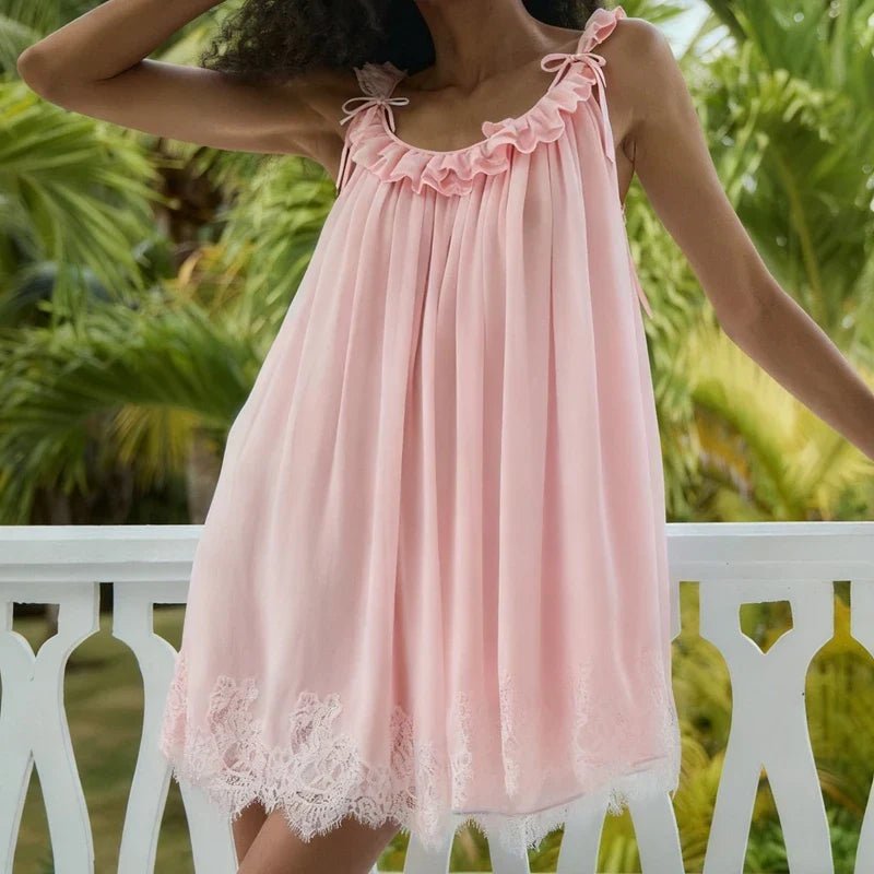 Lidia™ | Koronkowa koszulka nocna bez rękawów w stylu wiktoriańskim