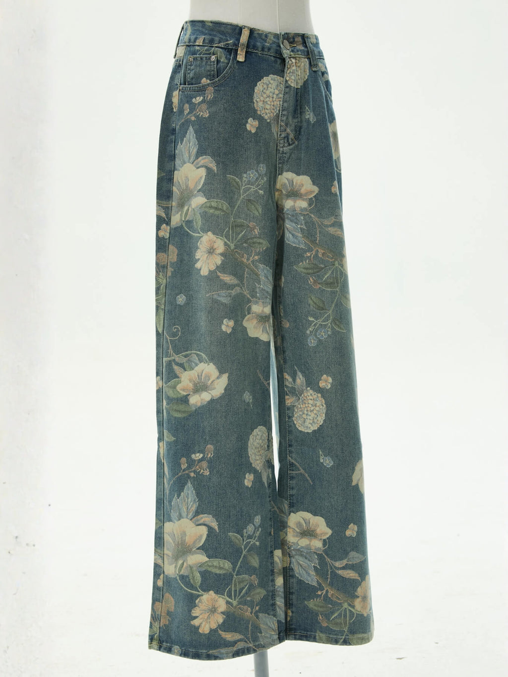 Avina Mid Rise Floral Stretch Flare Jeans