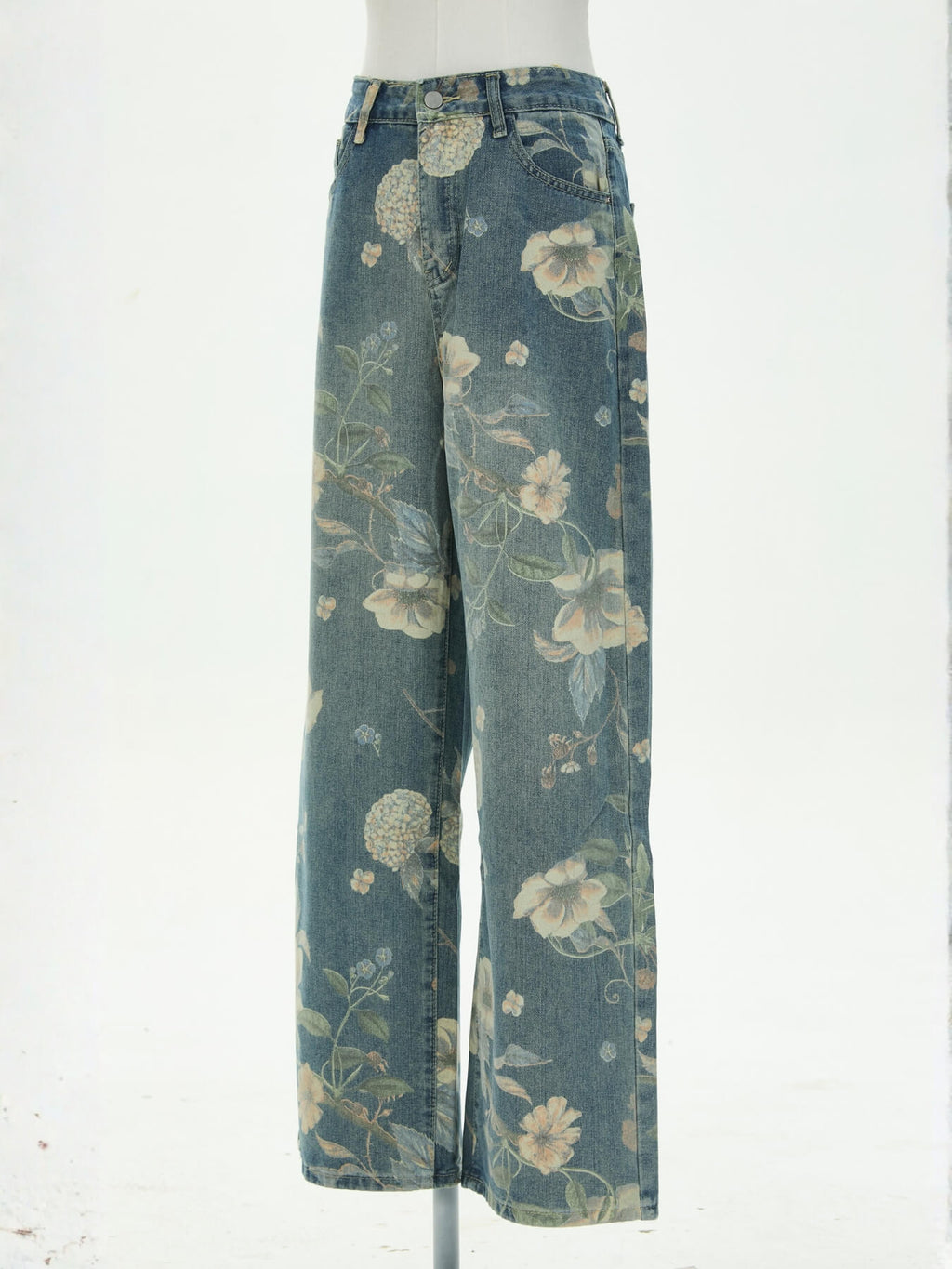 Avina Mid Rise Floral Stretch Flare Jeans