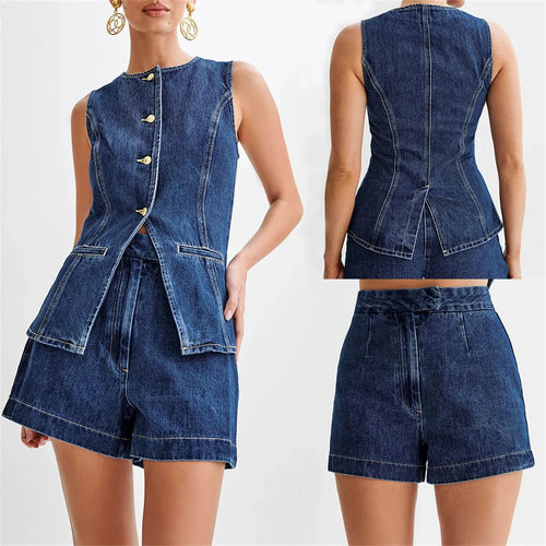 Chic Two-Piece Denim Set