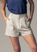 Urban Daisy Coastal Linen Stripe Shorts